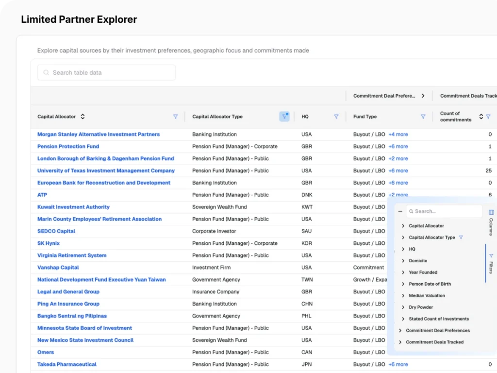 Limited Partner Explorer